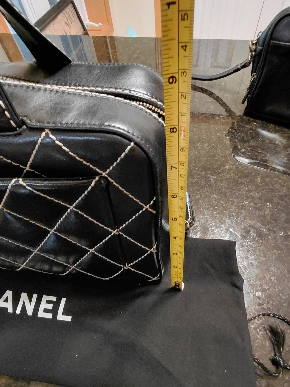 Vintage CHANEL Wild Stitch Bowler Bag Black Quilted Calfskin Leather!